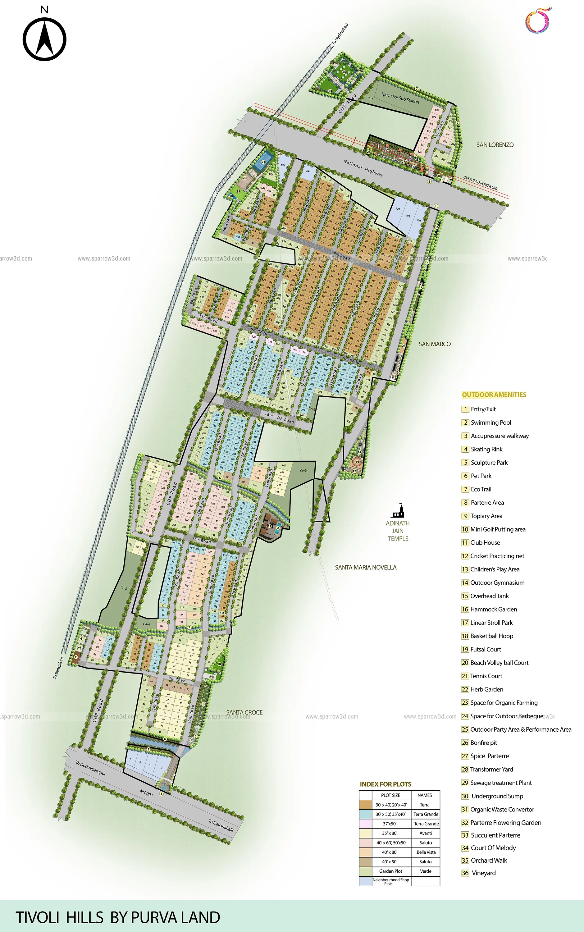 Purva Land Tivoli Hills Phase 1 Master Plan Image