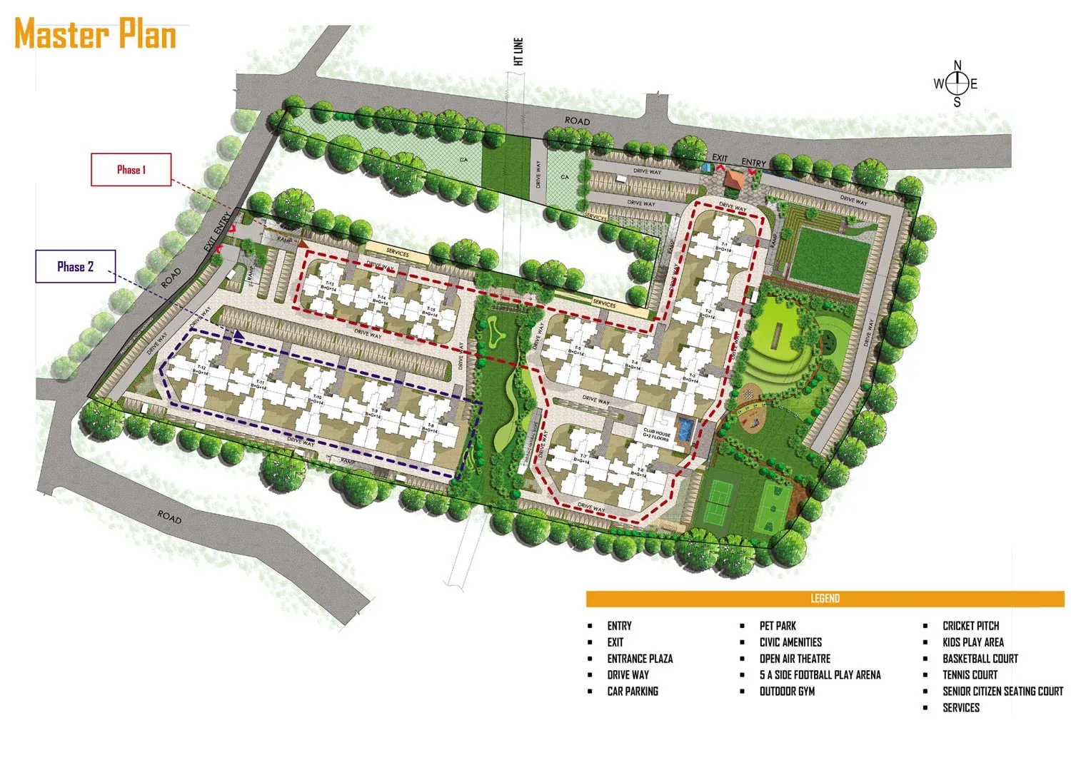 Prestige Primrose Hills Phase 1 Master Plan Image