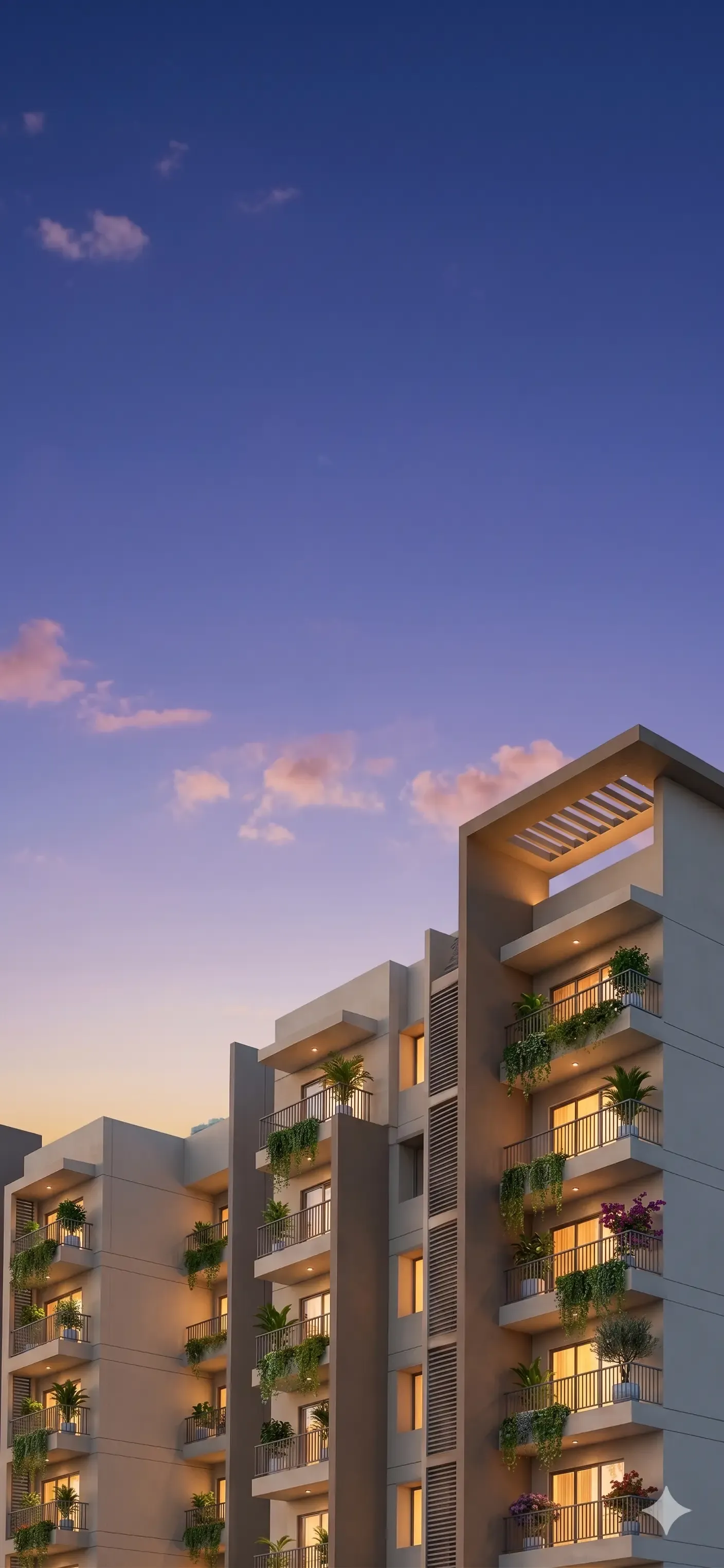 Modern apartment buildings