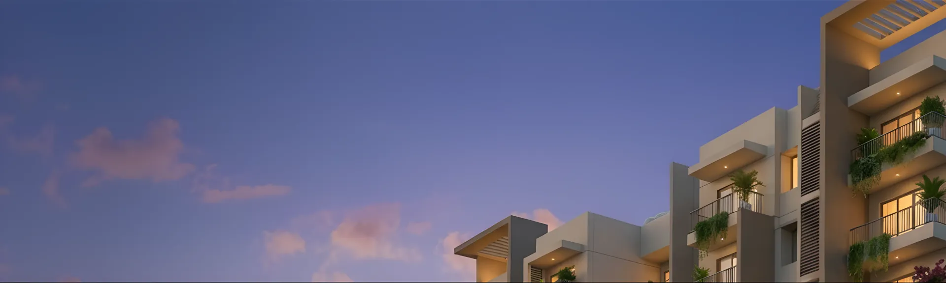 Modern apartment buildings